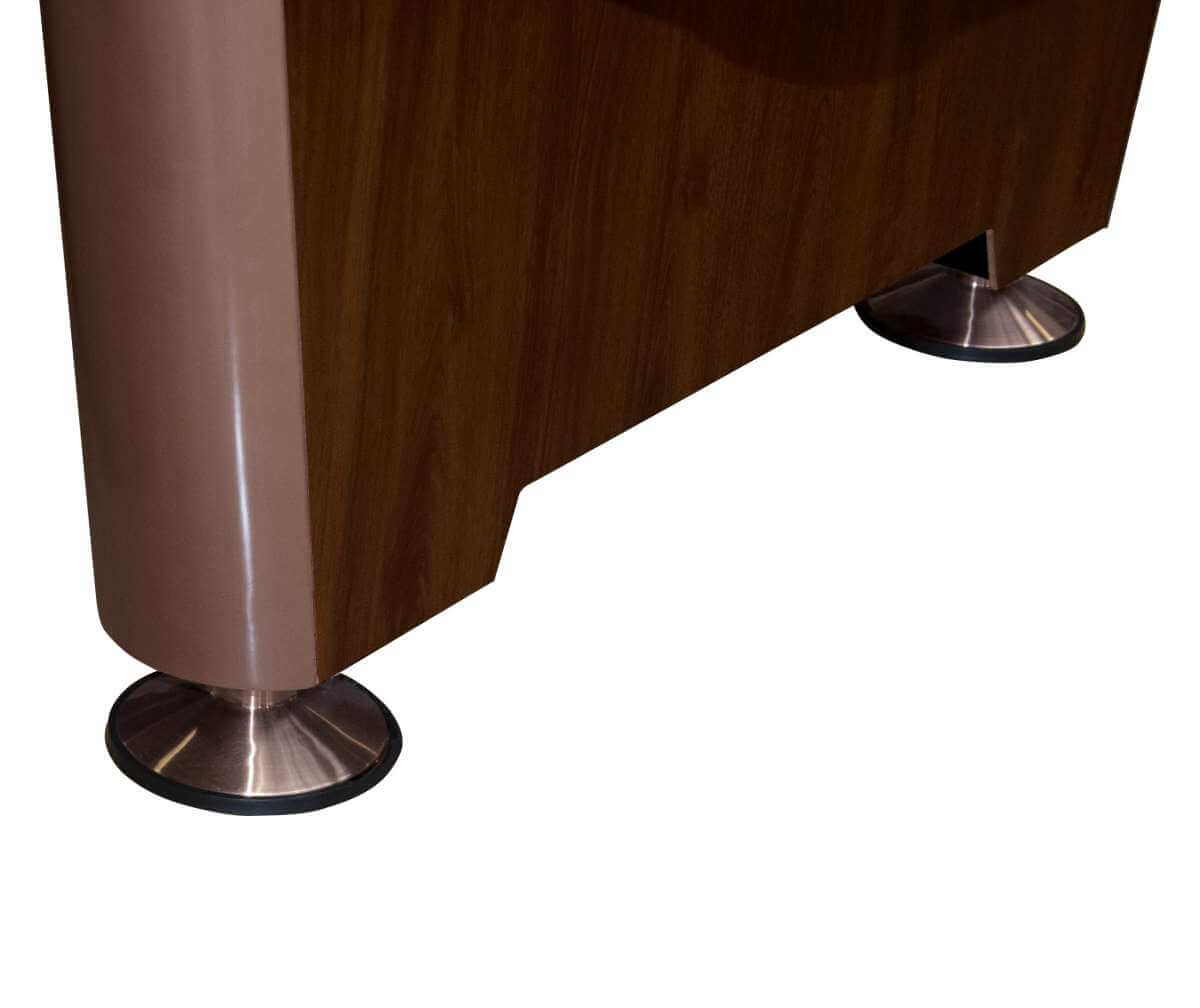 Leg and frame detail on the mahogany Dynamic Triumph Plus American pool table