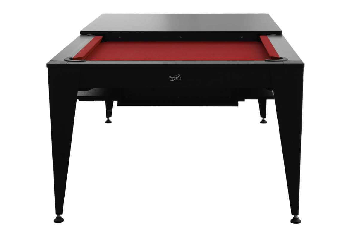 Dynamic Vancouver III American 7ft Pool Table in Black finish with burgundy cloth, close view