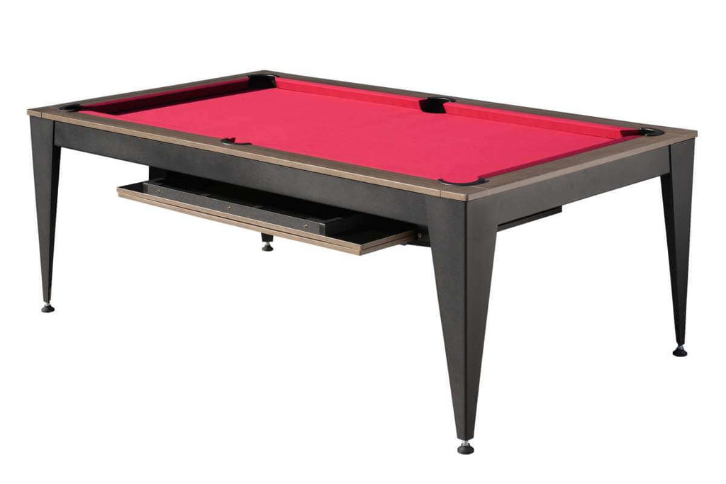Dynamic Vancouver III American 7ft Pool Table in Black/Brown finish with red cloth, alternate angle