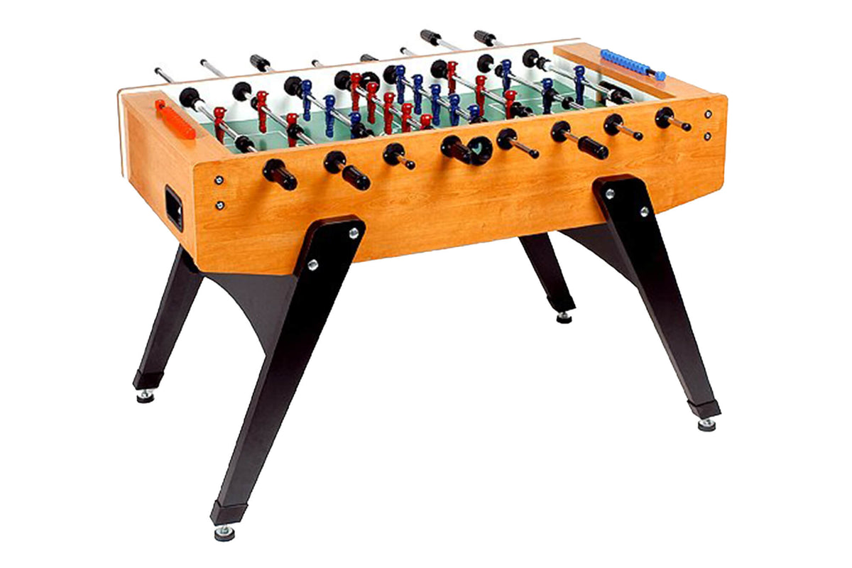 Garlando Master Cup Deluxe football table in cherry-wood decor with solid wooden legs