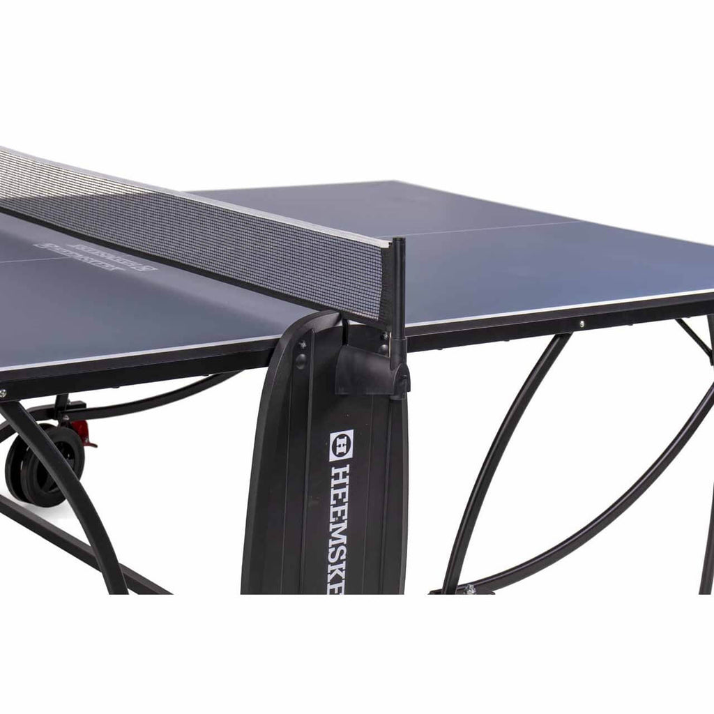 Net post on the blue Heemskerk 1850 indoor table tennis table