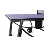 Blue top and edge trim of the Heemskerk 2250 indoor table tennis table