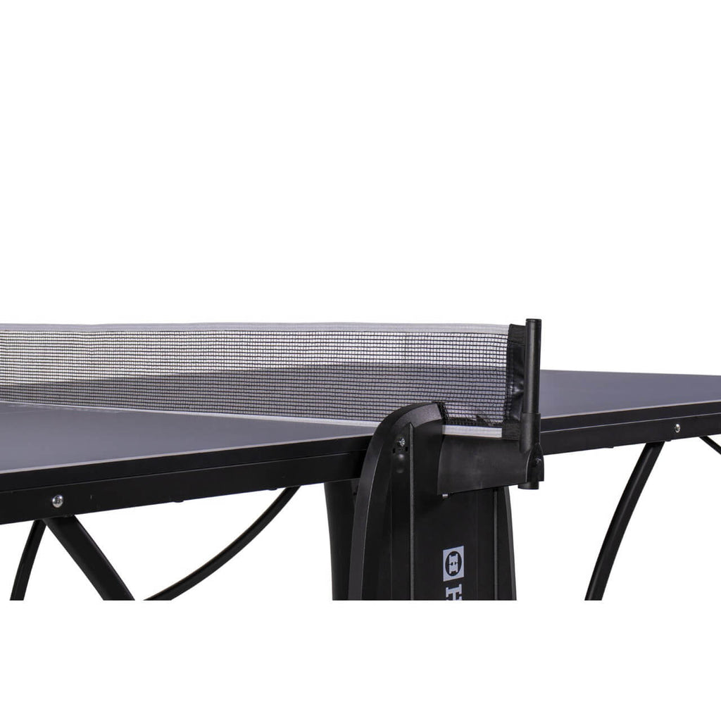 Net post on the blue Heemskerk 2250 indoor table tennis table