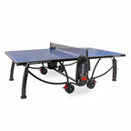 Blue Heemskerk 2300 outdoor table tennis table with net, bat holder and wheels