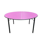 Heemskerk Circle round table tennis table with a pink top