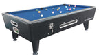 Heemskerk Kick Shot coin operated pool table with a black cabinet and blue cloth