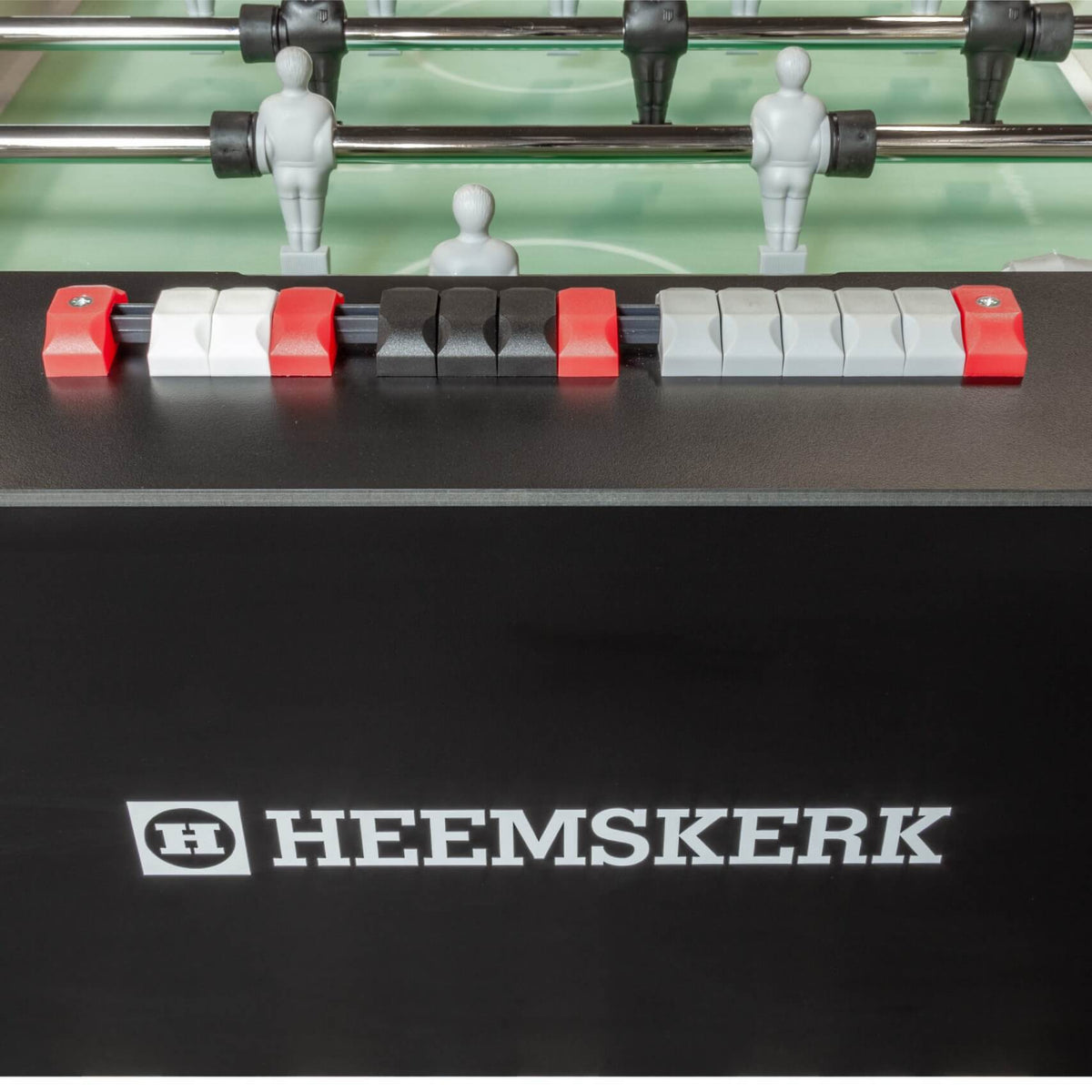 Bead score counter above the Heemskerk logo on the King Pro foosball table