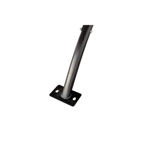 Steel leg and bolt-down foot plate of the Heemskerk Lima outdoor table tennis table