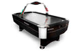 Heemskerk Navona 7ft air hockey table in black with chrome corners and overhead scoreboard