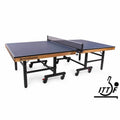 Blue Heemskerk Novi 2400 ITTF approved table tennis table with net and wheels