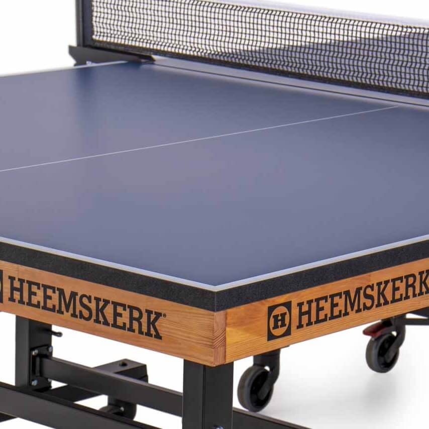Blue top and wood-effect apron of the Heemskerk Novi 2400 table tennis table