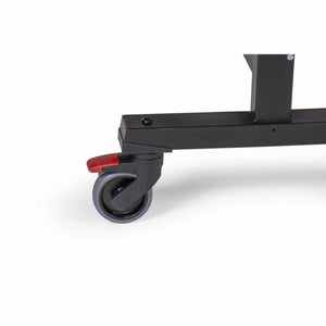 Swivel castor with red brake on the Heemskerk Novi 2400 table tennis table