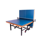 Blue Heemskerk Novi 2400 table tennis table seen from the end
