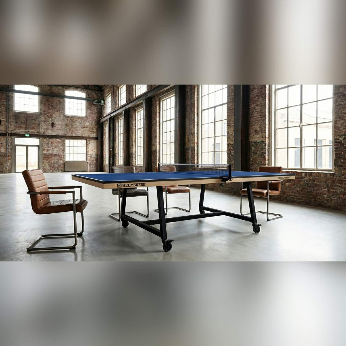Heemskerk Office 3500 table tennis meeting table with chairs in an industrial office