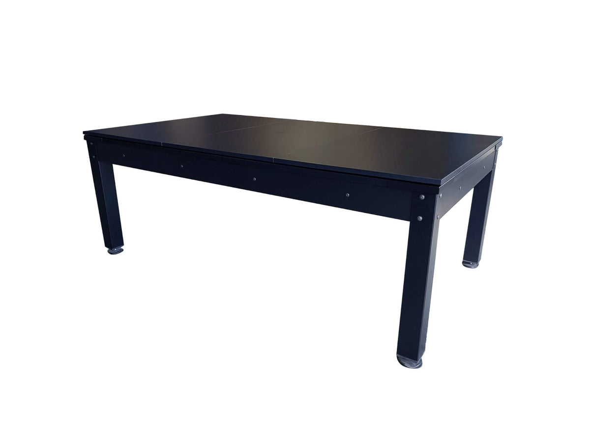 Black Heemskerk Richmond with its cover plates fitted, ready to use as a dining table