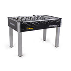 Heemskerk Soccer School football table with black cabinet and silver legs