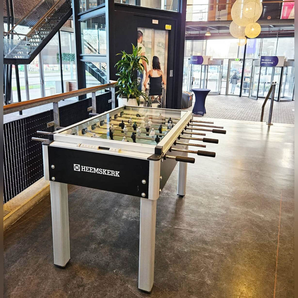Heemskerk Soccer School Cover football table in a building entrance hall