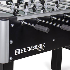 Handles and TacTic branding on the side of the Heemskerk TacTic football table