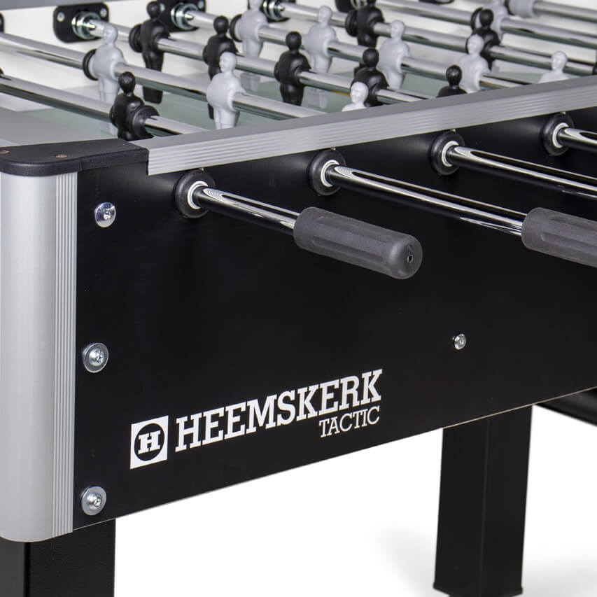 Handles and TacTic branding on the side of the Heemskerk TacTic football table
