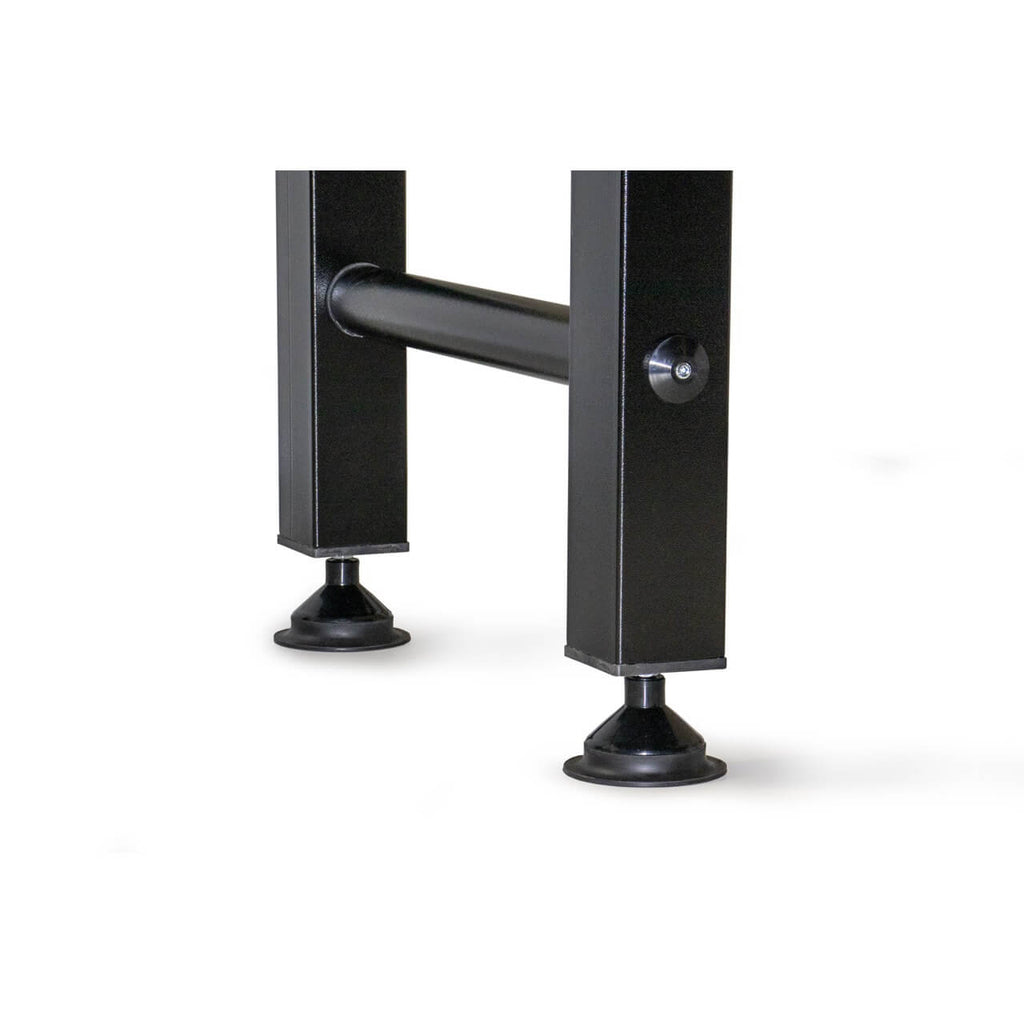 Adjustable feet on the Heemskerk High TacTic Cover football table
