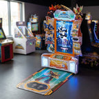 Hero of Robots arcade machine glowing in a family entertainment centre
