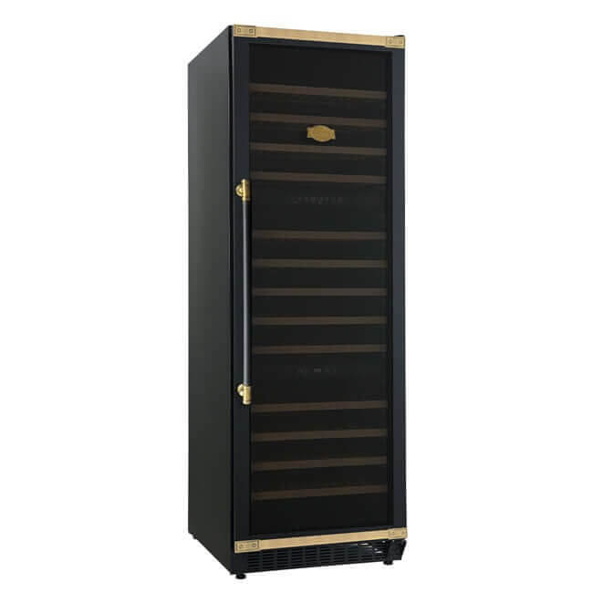 Kaiser Art Deco 3 zone wine cooler in anthracite black, side angle