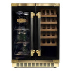 Kaiser Art Deco beer and wine cooler filled with drinks, beer on one side and wine on the other