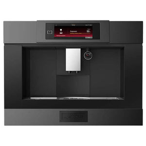 Kaiser La Perle Noire built-in fully automatic coffee machine in Graphite Grey with a touchscreen display, front view