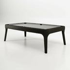 Luxury Dandy pool table in black leather with grey cloth