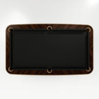 Top view of the Luxury Dandy with black cloth framed by an ebony makassar top rail