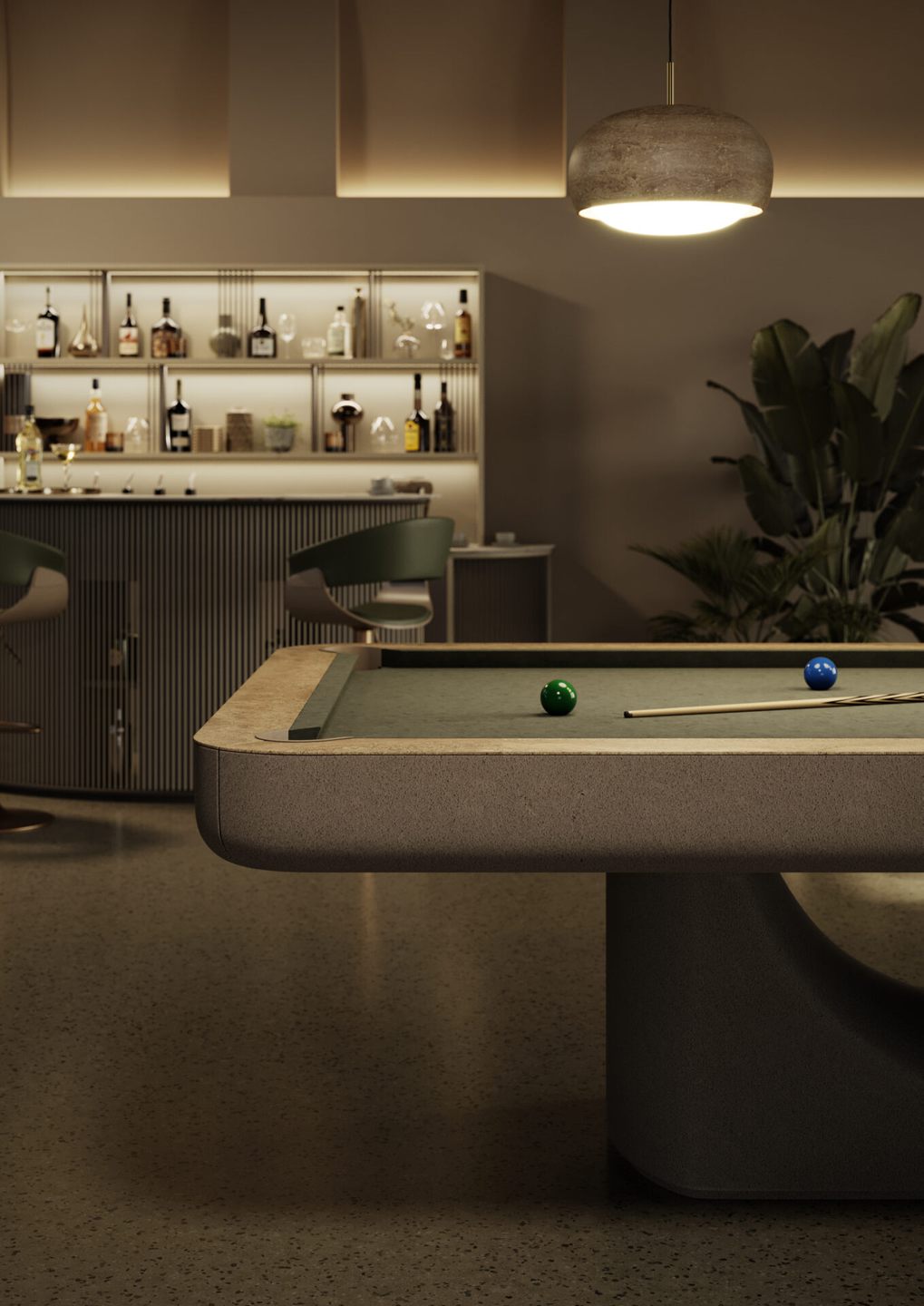 Grey Luxury Mono pool table in a home bar