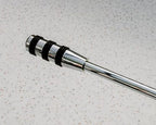 Chrome handle on a Luxury Oskar football table rod