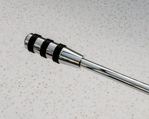 Chrome handle on a Luxury Oskar football table rod