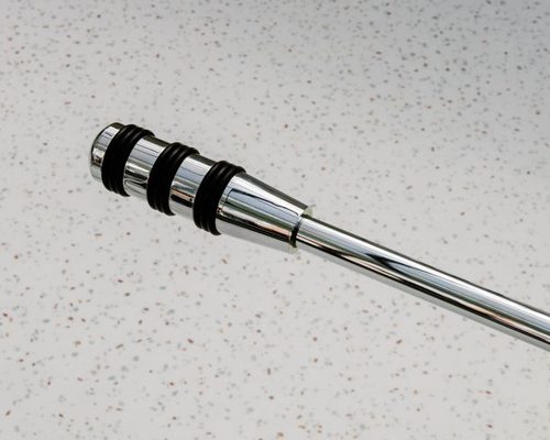 Chrome handle on a Luxury Oskar football table rod