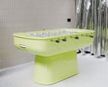 Luxury Oskar football table in lime green gloss lacquer with chrome players