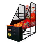 Orange basketball arcade machine full of basketballs