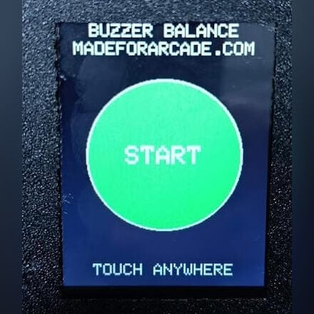 Buzzer Balance Pro touchscreen showing the start button