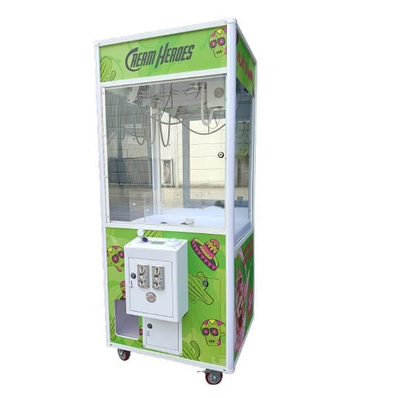 Green and white cooled claw machine