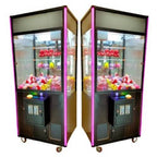 Two carbon black DIY claw machines with LED columns