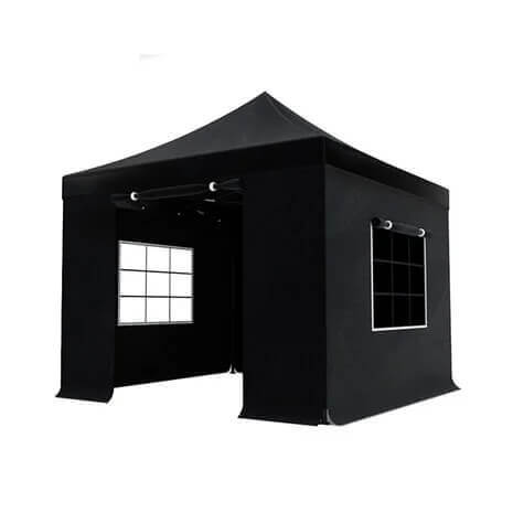 Black 3x3m event gazebo with side walls