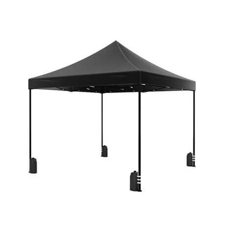 Black gazebo with open sides