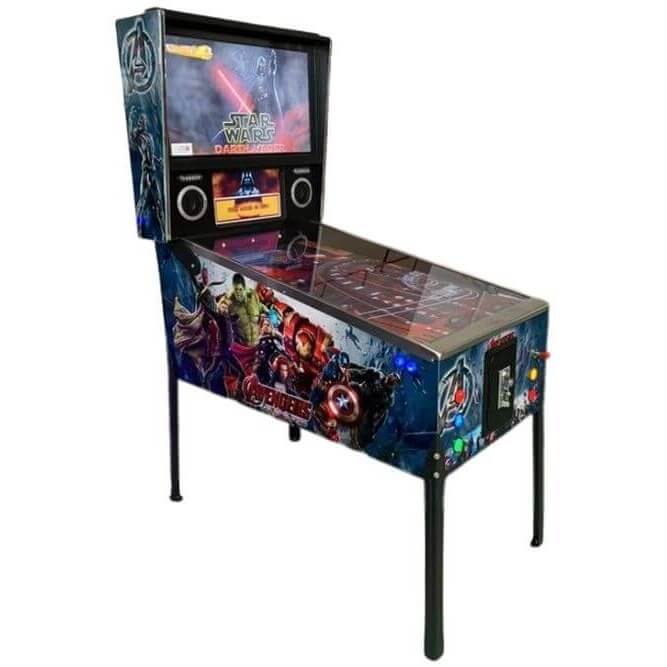 Flippatastic 43 inch virtual pinball machine with colourful personalised side artwork