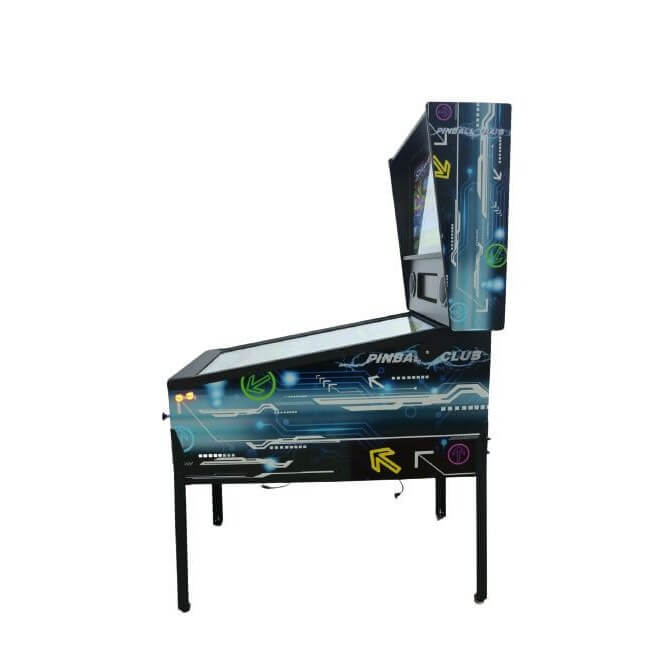 Side view of the Flippatastic 43 inch virtual pinball machine
