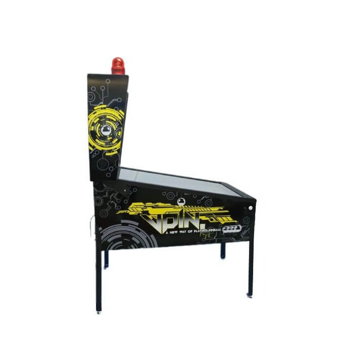 Side view of the FlipperFury VPIN Classic virtual pinball machine