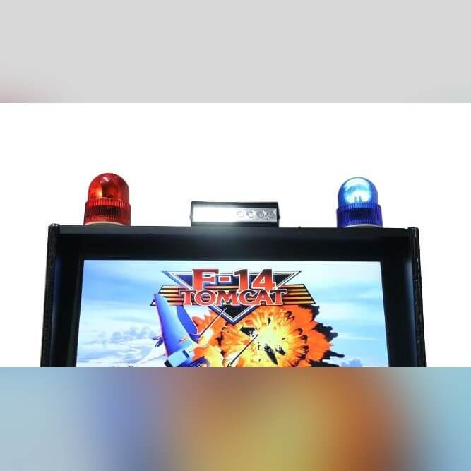VPIN topper with red and blue beacons on the FlipperFury VPIN Classic