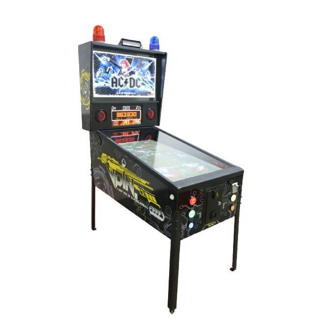 FlipperFury VPIN Classic virtual pinball machine at an angle