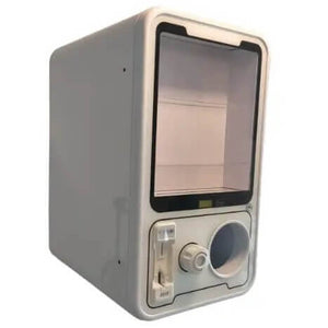 GashaGold gashapon machine with a display window, on a white background