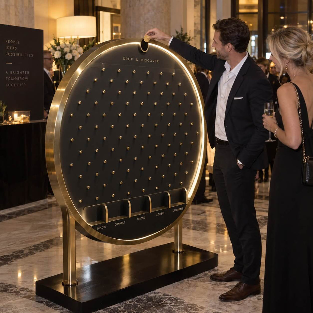 Round Plinko board with lights