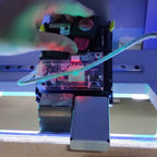 Close-up of the coin pusher mechanism