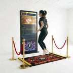 Player mid-jump on the jump rope arcade machine